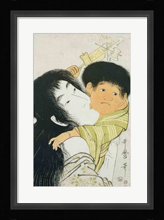 Framed Yama-Uba and Kintoki Print