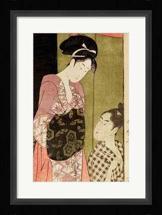 Framed Man Painting a Woman Print