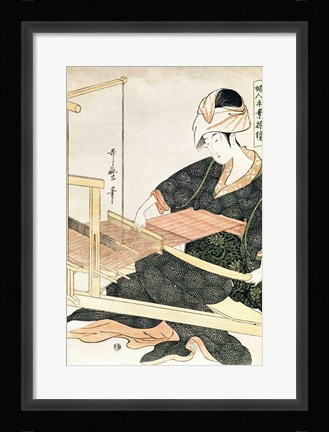 Framed Woman Weaving Print