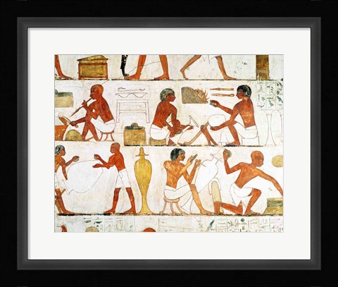 Framed Engraving and polishing vases in gold and silver, from the Tomb of Rekhmire Print