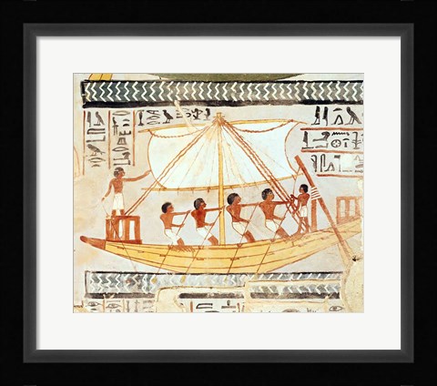 Framed Boatmen on the Nile, from the Tomb of Sennefer Print