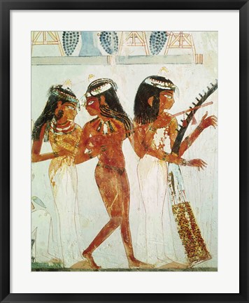 Framed Musicians and a Dancer, from the Tomb of Nakht Print