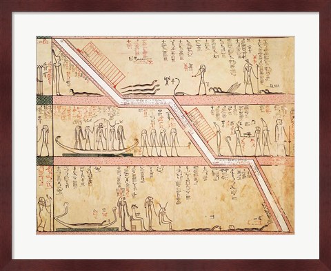 Framed Descent of the sarcophagus into the tomb, from the Tomb of Tuthmosis III Print