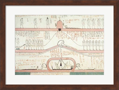 Framed Scene from the Book of Amduat showing the journey to the Underworld Print