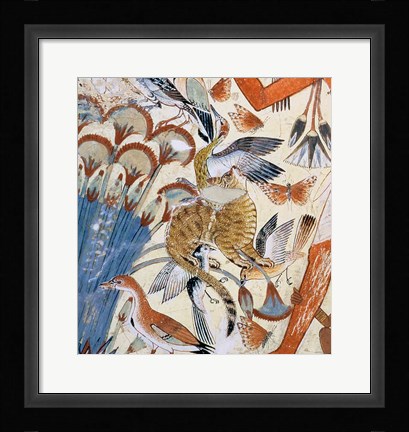 Framed Nebamun hunting in the marshes Print