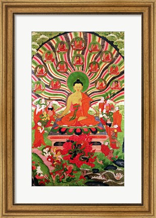 Framed Scenes from the life of Buddha Print