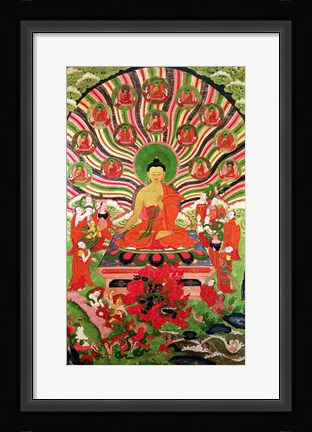 Framed Scenes from the life of Buddha Print