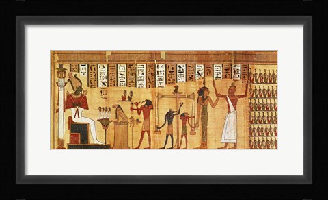 Framed Judgement of Osiris, detail from a Book of the Dead Print