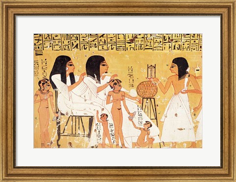 Framed dead, their family and their servants, from the Tomb of Ankerkhe Print