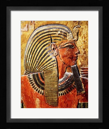 Framed head of Seti I Print