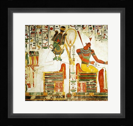 Framed Gods Osiris and Atum, from the Tomb of Nefertari Print