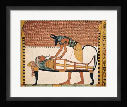 Framed Anubis attends Sennedjem's Mummy Print