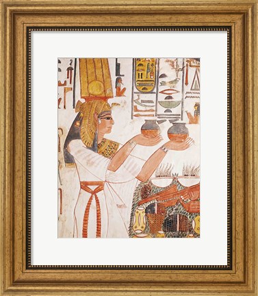Framed Nefertari Making an Offering, from the Tomb of Nefertari Print