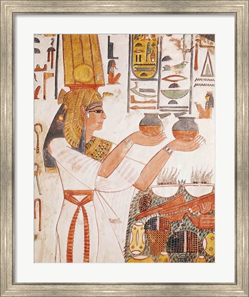 Framed Nefertari Making an Offering, from the Tomb of Nefertari Print