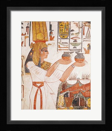 Framed Nefertari Making an Offering, from the Tomb of Nefertari Print