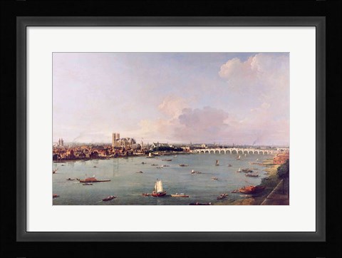 Framed View of the Thames from South of the River Print