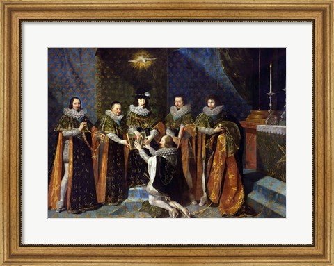 Framed Louis XIII Receiving Henri d&#39;Orleans Print