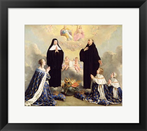 Framed Anne of Austria and her Children at Prayer Print