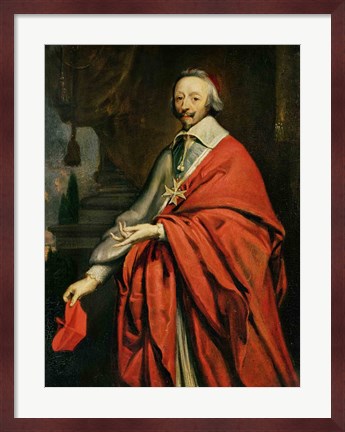 Framed Portrait of Cardinal de Richelieu Print