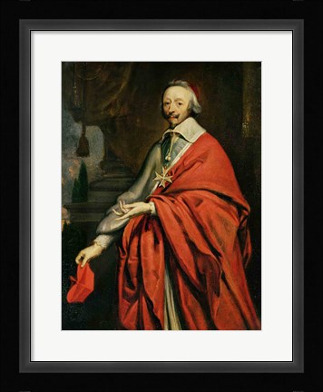 Framed Portrait of Cardinal de Richelieu Print