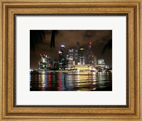 Framed Singapore at Night Print