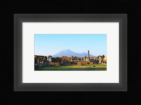 Framed View of Vesuvius Over the Ruins of Popmeii Print