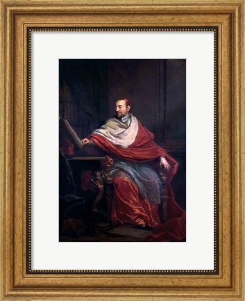 Framed Cardinal Pierre de Berulle Print