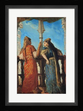 Framed Jewish Women at the Balcony, Algiers, 1849 Print