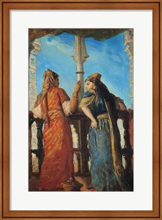 Framed Jewish Women at the Balcony, Algiers, 1849 Print
