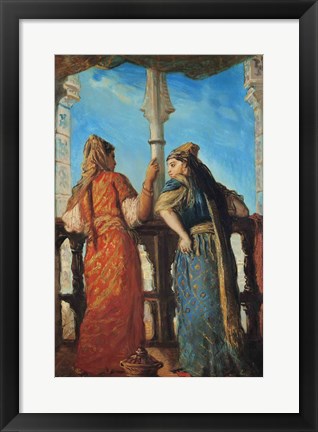 Framed Jewish Women at the Balcony, Algiers, 1849 Print