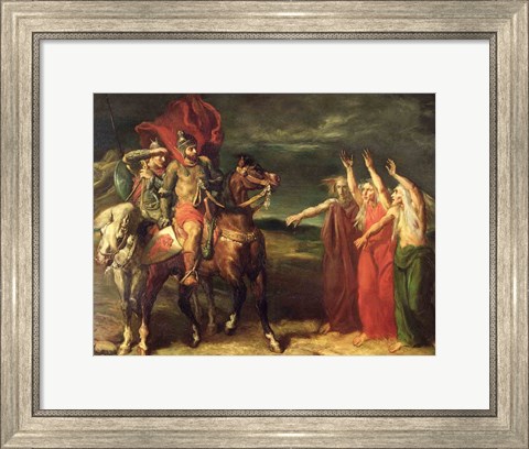 Framed Macbeth and the Three Witches, 1855 Print