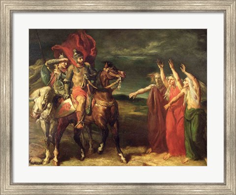 Framed Macbeth and the Three Witches, 1855 Print