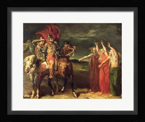 Framed Macbeth and the Three Witches, 1855 Print