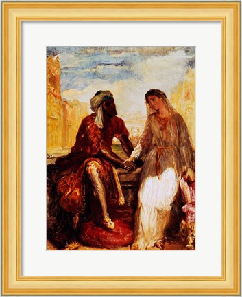 Framed Othello and Desdemona in Venice, 1850 Print