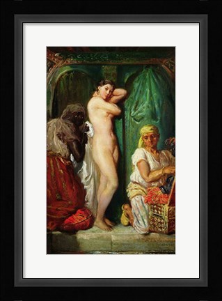 Framed Bath in the Harem, 1849 Print