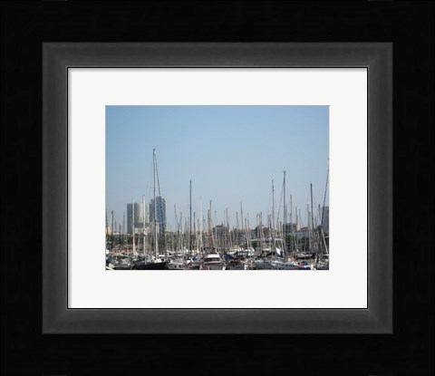 Framed Barcelona Marina Print