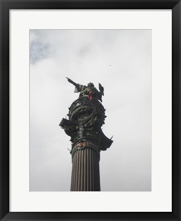 Framed Barcelona- Top of Columbus Monument Print