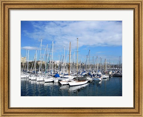 Framed Barcelona Harbour Print