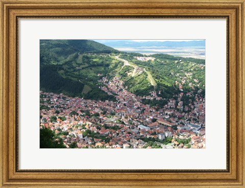 Framed Brasov Seen from Tampa Hill Print
