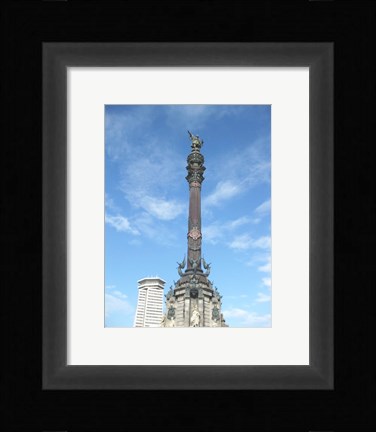 Framed Columbus Column Barcelona Print