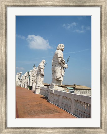 Framed Rome Statues of Saints on San Pietro on Roof Print