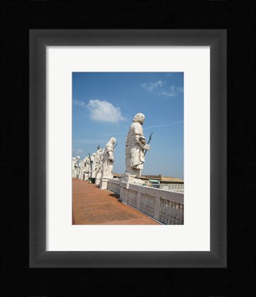 Framed Rome Statues of Saints on San Pietro on Roof Print