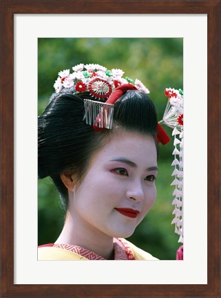 Framed Japanese Geisha Close Up Print