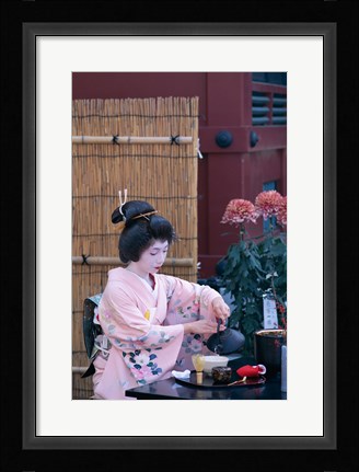 Framed Geisha, Tokyo, Honshu, Japan Print