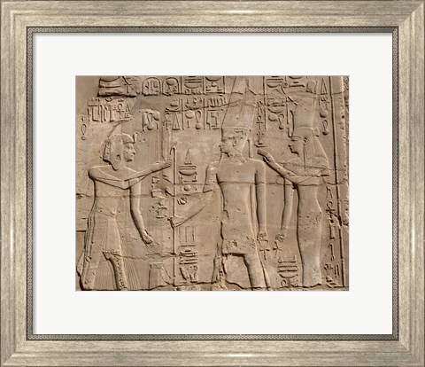 Framed Ramses II in front of Amun and Sethi I, Luxor Temple, Aswan, Egypt Print