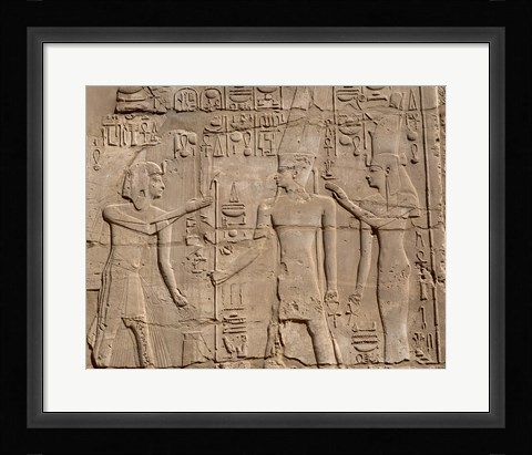 Framed Ramses II in front of Amun and Sethi I, Luxor Temple, Aswan, Egypt Print