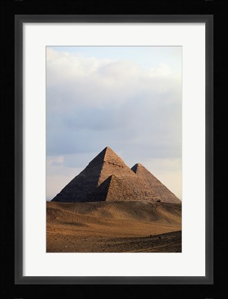 Framed Pyramids on a landscape, Giza, Egypt Print