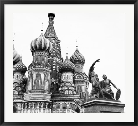 Framed Monument of Minin and Pozharsky St. Basil&#39;s Cathedral Moscow Russia Print