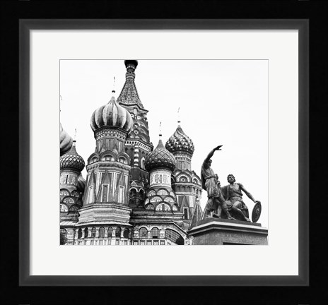 Framed Monument of Minin and Pozharsky St. Basil's Cathedral Moscow Russia Print