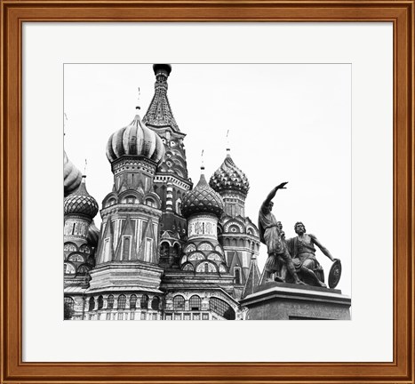 Framed Monument of Minin and Pozharsky St. Basil&#39;s Cathedral Moscow Russia Print